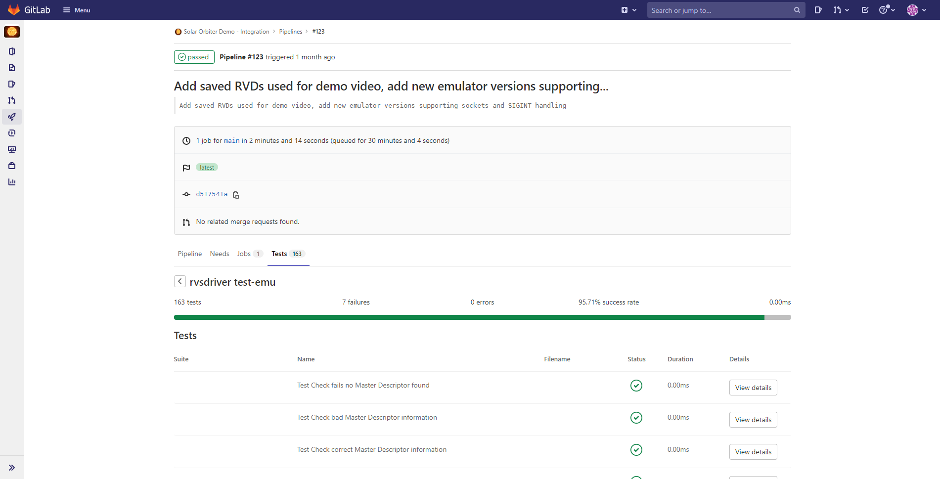 Gitlab project screenshot